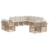 vidaXL Set de canapele de exterior 11 pcs Alb Natural și Crem