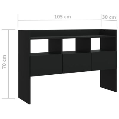 vidaXL Servantă, negru, 105x30x70 cm, PAL