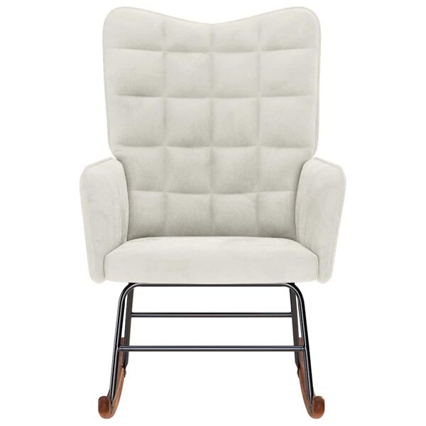 vidaXL Scaun balansoar, crem, catifea