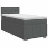vidaXL Pat boxspring cu saltea Gri &icirc;nchis 90 x 190 cm Țesătură