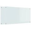 vidaXL Panou de bucătărie 2 pcs Alb 110 x 60 cm sticlă securizată