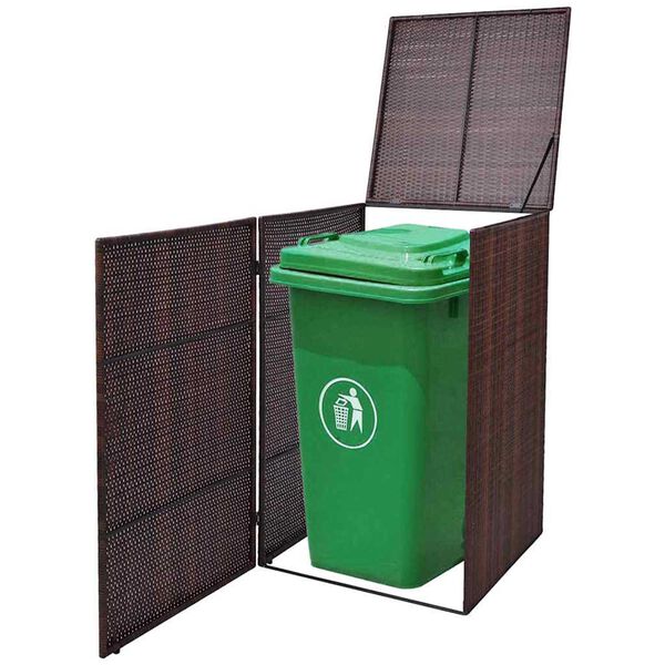 vidaXL Adăpost pentru tomberon Maro 76 x 78 x 123 cm