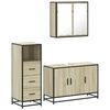 vidaXL Set mobilier de baie, 3 piese, stejar sonoma, lemn prelucrat