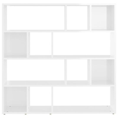 vidaXL Bibliotecă/Separator cameră, alb extralucios, 105x24x102 cm