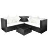 vidaXL Set mobilier de grădină cu perne, 4 piese, negru, poliratan
