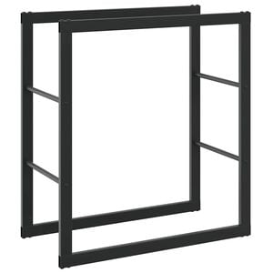 vidaXL Rastel pentru lemne de foc, negru, 55x30x61 cm, oțel