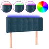 vidaXL Tăblie de pat cu LED, albastru &icirc;nchis, 83x16x78/88 cm, catifea