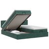vidaXL Pat ottoman cu saltea cu headboard 2 pcs Verde &icirc;nchis Catifea