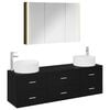 vidaXL Set de mobilier pentru baie 4 pcs Stejar Negru