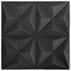 vidaXL Panouri de perete 24 pcs Origami Negru 50 x 50 cm Spumă XPS