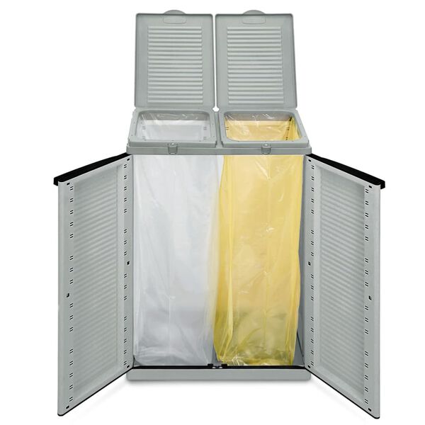 vidaXL Coș de gunoi Dulap Eco, gri și negru, 68x,39x89 cm