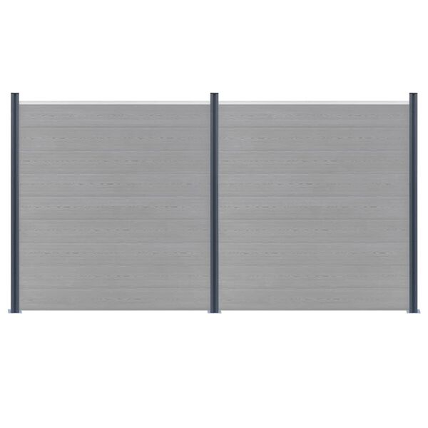 vidaXL St&acirc;lpi de gard, 3 buc., gri &icirc;nchis, 185 cm, aluminiu