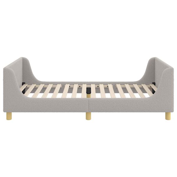 vidaXL Cadru de pat pentru copii cu spătar Gri deschis 80 x 200 cm