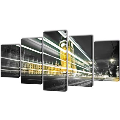 Set tablouri pânză, imprimeu Londra Big Ben 100 x 50 cm