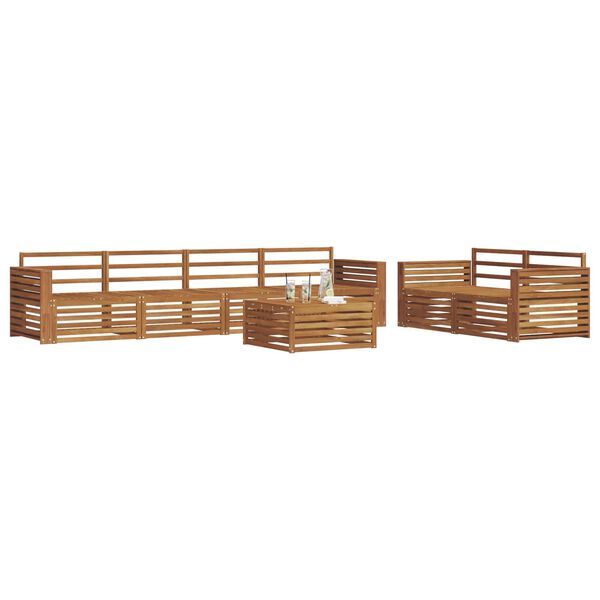 vidaXL Set de canapele de exterior 7 pcs natural Lemn Solid de Acacia