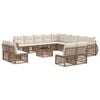 vidaXL Set de canapele pentru grădină 14 pcs Bej și alb crem poliratan