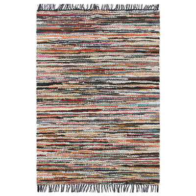 vidaXL Covor Chindi țesut manual, multicolor, 160 x 230 cm, piele