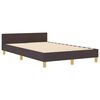 vidaXL Cadru de pat cu headboard Maro &icirc;nchis 120 x 190 cm țesătură
