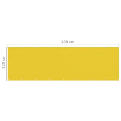 vidaXL Paravan de balcon, galben, 120 x 400 cm, HDPE