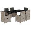 vidaXL Set mobilier de grădină cu perne, 7 piese gri deschis poliratan