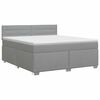 vidaXL Pat boxspring cu saltea Gri deschis 160 x 200 cm Țesătură