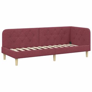 vidaXL Cadru de pat colțar cu headboard Roșu Vin 80 x 200 cm țesătură