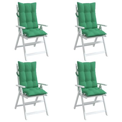 vidaXL Perne scaun cu spătar înalt, 4 buc, verde, țesătură Oxford