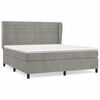 vidaXL Pat box spring cu saltea, gri deschis, 160x200 cm, catifea