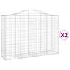 vidaXL Coșuri gabion arcuite 2 buc, 200x50x140/160 cm, fier galvanizat