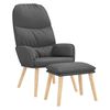 vidaXL Scaun de relaxare cu taburet, gri deschis, material textil