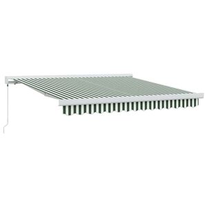 vidaXL Copertină retractabilă Verde și alb 300 x 250 cm