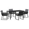 vidaXL Set de masă pentru grădină 5 buc. Negru