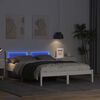 vidaXL Cadru de pat cu headboard Alb 120 x 190 cm Lemn de pin masiv
