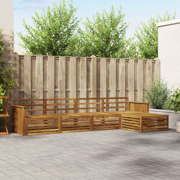 vidaXL Set de canapele de exterior 5 pcs natural Lemn Solid de Acacia