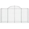 vidaXL Coșuri gabion arcuite 15 buc, 200x50x100/120cm, fier galvanizat
