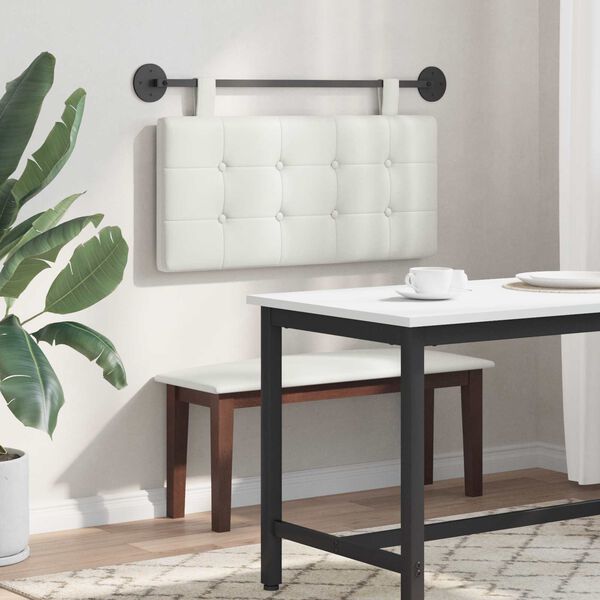 vidaXL Cap de pat suspendat Alb 100 x 55 x 5 cm Piele artificială