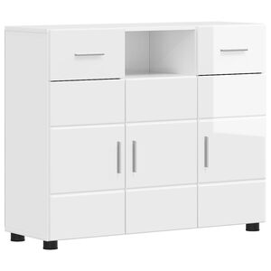 vidaXL Dulap din Lemn Alb lucios 88,5 x 30,5 x 73 cm Lemn compozit