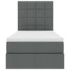 vidaXL Pat cu saltea și LED cu saltea Gri &icirc;nchis 90 x 200 cm Poliester