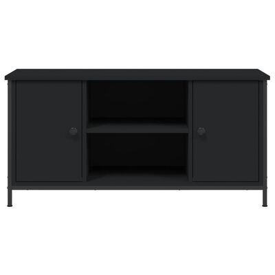 vidaXL Comodă TV, negru, 100x40x50 cm, lemn prelucrat