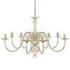 Candelabru alb de metal în stil antic 8 x becuri E14
