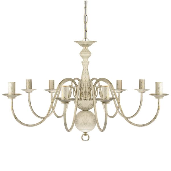 Candelabru alb de metal în stil antic 8 x becuri E14