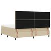 vidaXL Pat cu arcuri cu headboard Gri deschis și alb. 200 x 200 cm