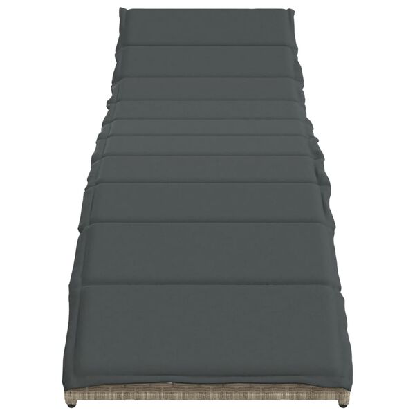 vidaXL Șezlong cu pernă, gri deschis, 55x199x50 cm, poliratan