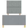 vidaXL Cadru de pat cu headboard Gri deschis 90 x 200 cm țesătură