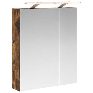 vidaXL Dulap cu oglindă pentru baie Stejar fumuriu 60 x 14,5 x 70 cm