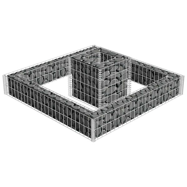 vidaXL Jardinieră gabion, 120 x 120 x 20 cm, oțel galvanizat