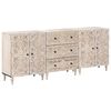 vidaXL Bufet 3 buc. 60 x 33,5 x 75 cm Lemn de mango solid Alb