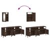vidaXL Set mobilier de baie, 3 piese, stejar maro, lemn prelucrat