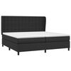vidaXL Pat box spring cu saltea, negru, 200x200 cm, piele ecologică