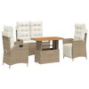vidaXL Set canapele de grădină, 4 piese, cu perne, bej, poliratan